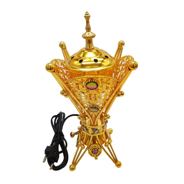 Electrical Bakhoor Burner & 50g Fragrance Paste - Golden